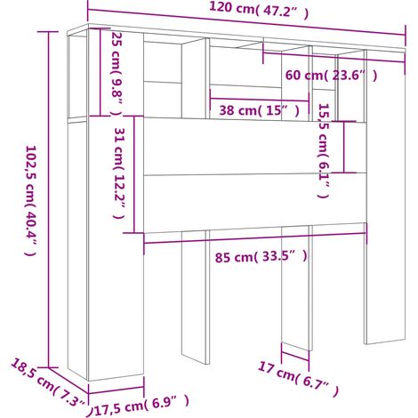 265115 - Vidaxl – Dollap me kokë krevati i bardhë 120x18.5x102.5 cm – Dru i përpunuar – Dizajn bashkëkohor – 5 ndarje për libra dhe dekorime