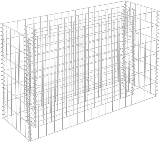 265027 - vidaXL Shtrat i Ngritur me Gabion, Kapacitet i Lartë Ngarkese, Elegant, Verandë e Jashtme, Kopsht, Shportë me Gabion, Vazo, Mure, Lule, Çelik i Galvanizuar 90x30x60 cm