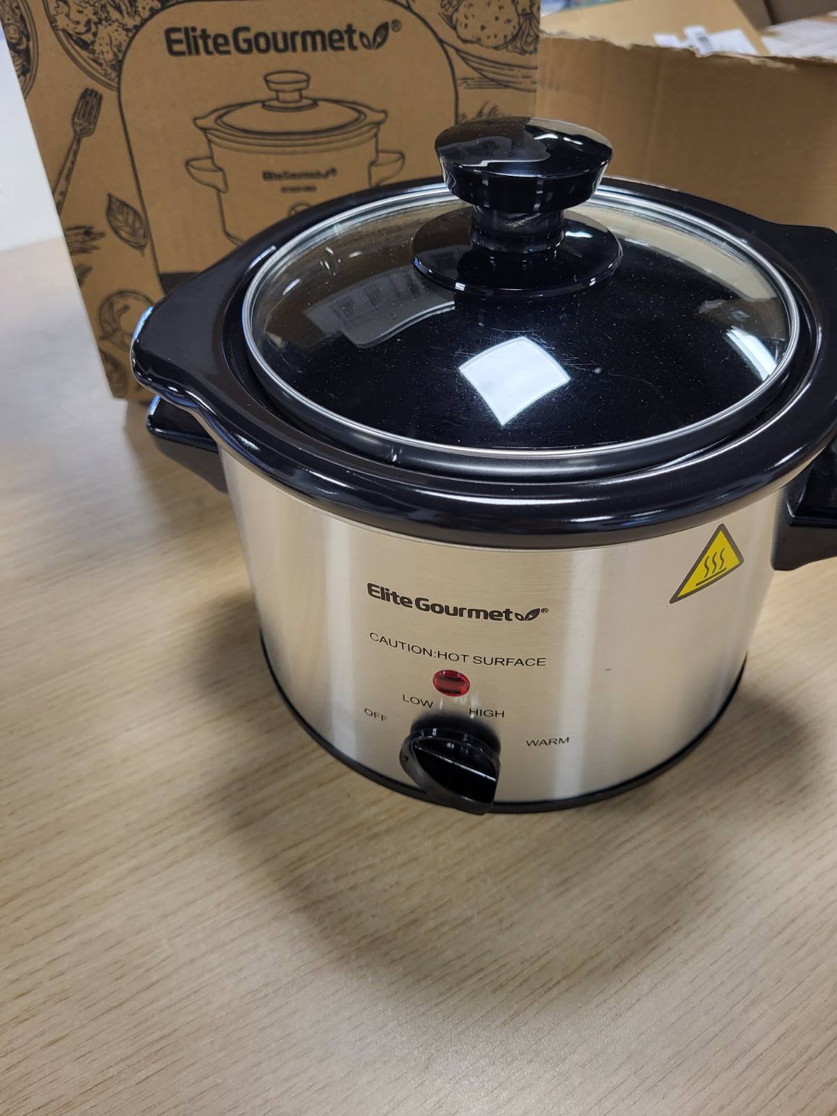 162793 - ELITE GOURMET MST-250XS# Tenxhere Elektrike e Ngadaltë, me Tas Qeramik, Temperaturë e Rregullueshme, për Meze, Salca, Supa, Ushqime të Pjekura, Gjellë, E Sigurt për Lavastovilje, Kapacitet 1.4L, Materiali Çelik Inox