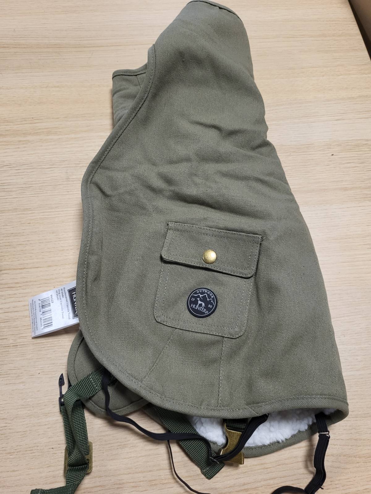 183320 - HUNTER UPPSALA TREND xhaketë për qen, e rezistente ndaj ujit dhe erës, e ngrohtë, stil parka, e pambuk, e larëshme, e rregullueshme, ngjyra: kaki, madhësia: 40