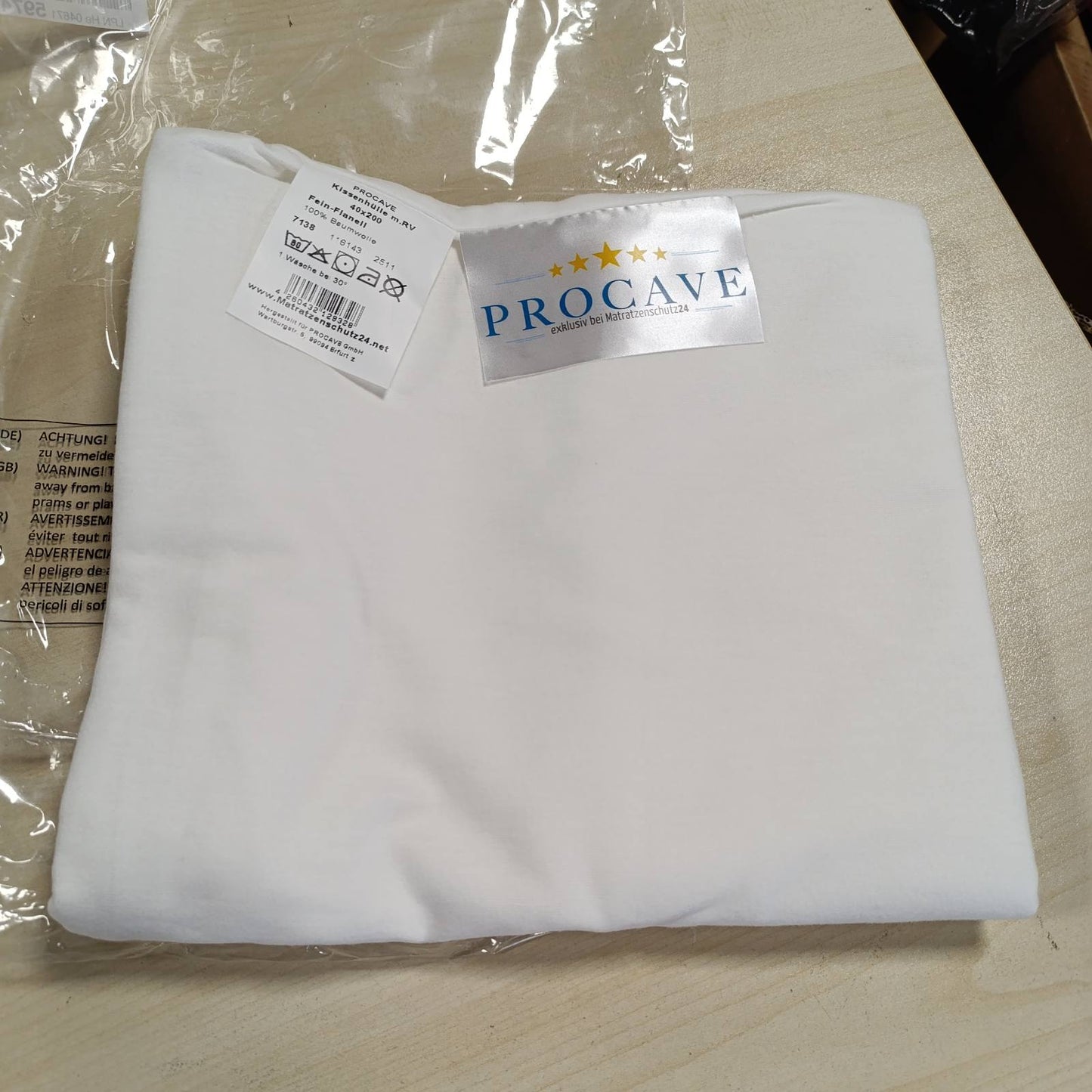 184134 - PROCAVE – Mbulesë Mbrojtëse për Jastëkët, Madhësia 40x200cm, Materiali 100% Pambuk, Prodhuar në Gjermani