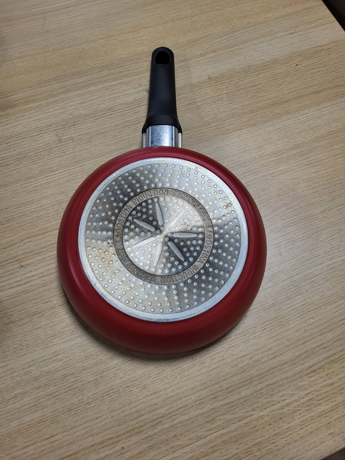 185009 - TIGAN LAGOSTINA Cucina Mediterranea Ø20cm, për Induksion, Alumini Jo-ngjitës, me Tregues Gatimi me Termo-sinjale, i Kuq