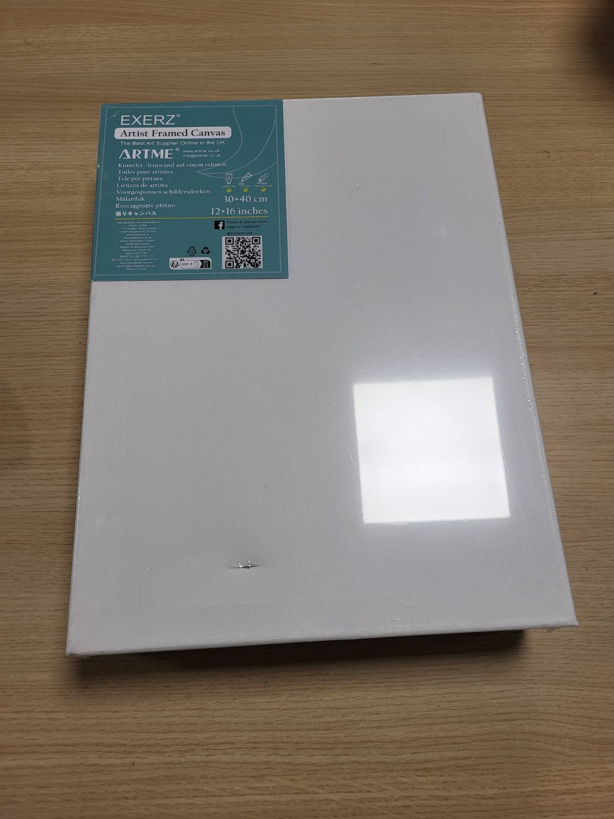185081 - EXERZ Kanavacë të Para-shtrirë 30x40cm, Set Prej 5 Copë, 1.7cm Trashësi, 280 GSM, Material: 100% Pambuk, Ngjyra: e Bardhë, e Lyer me Tre Shtresa Astar, pa Acid, Teksturë Mesatare - Për Përdorim me Vaj dhe Akrilik
