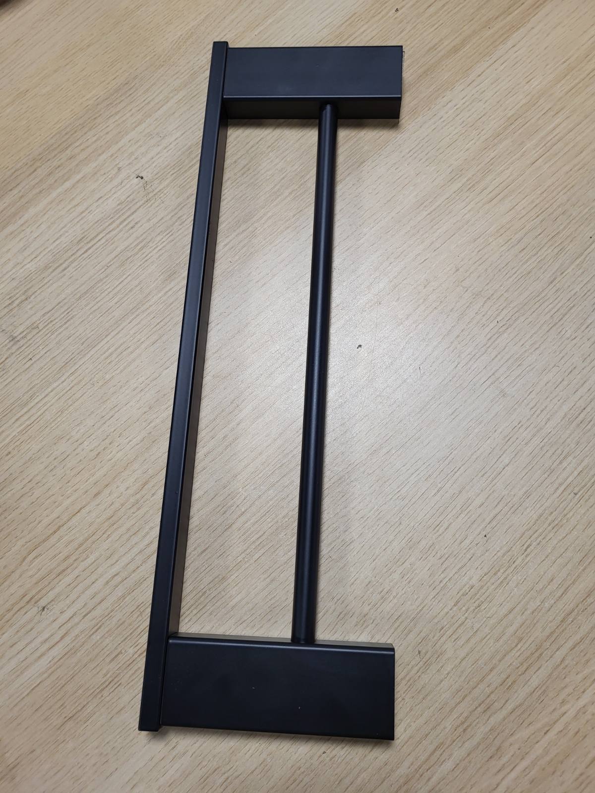 185587 - LEEKAYER - Mbajtëse Peshqirësh e Dyfishtë prej Çeliku Inoks 40 cm, e Zezë, Montim Muri për Banjo, Aksesorë Banjoje