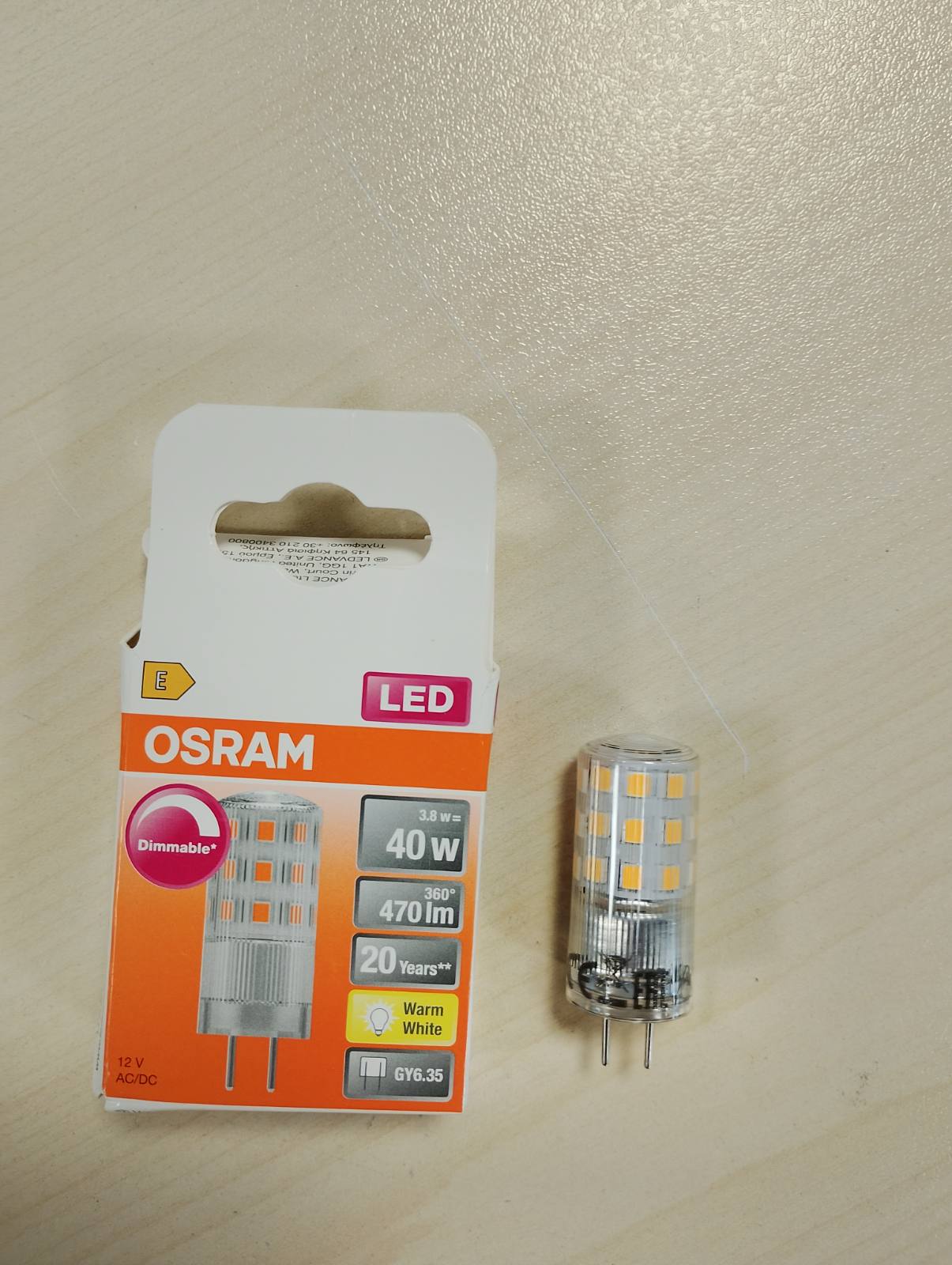 186273 - OSRAM Llambë LED me PIN, me errësim, bazë GY6.35, e bardhë e ngrohtë (2700K), 320 lumen, xham transparent, pako e vetme