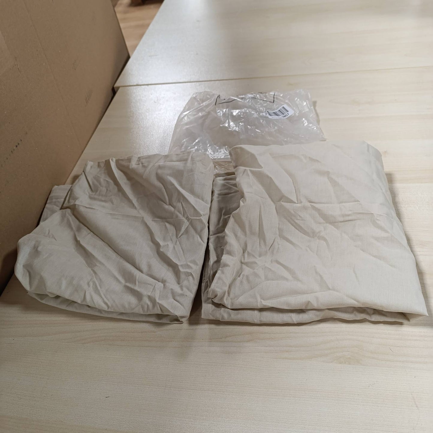 186385 - ALREYA Set 2 Copësh Mbulesa Jastëkësh 50x50cm - 100% Pambuk, Ngjyrë Bezhë