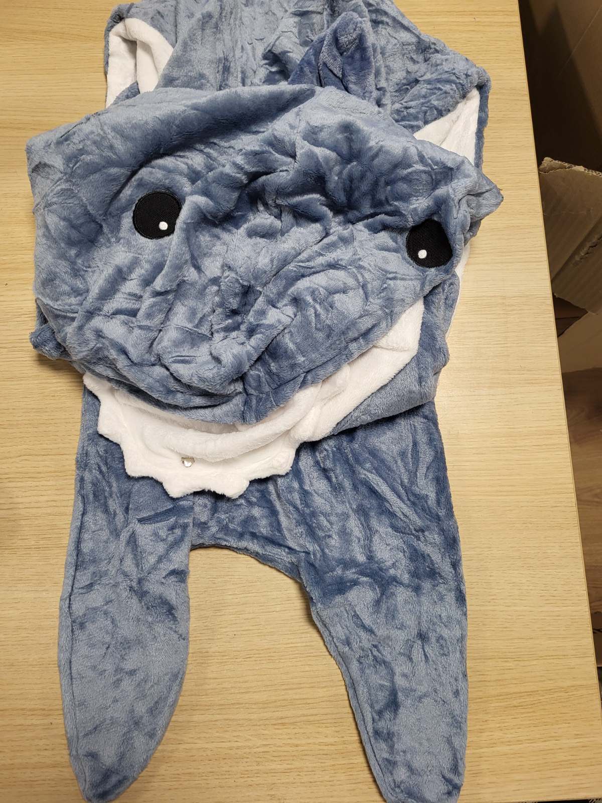 187421 - NJËSIA SHARK Batanije me Kapuç të Flanelës së Butë dhe të Komodë, Batanije Shark me Kapuç, Çantë Gjumi Shark për të Rritur dhe Fëmijë - Madhësia M
