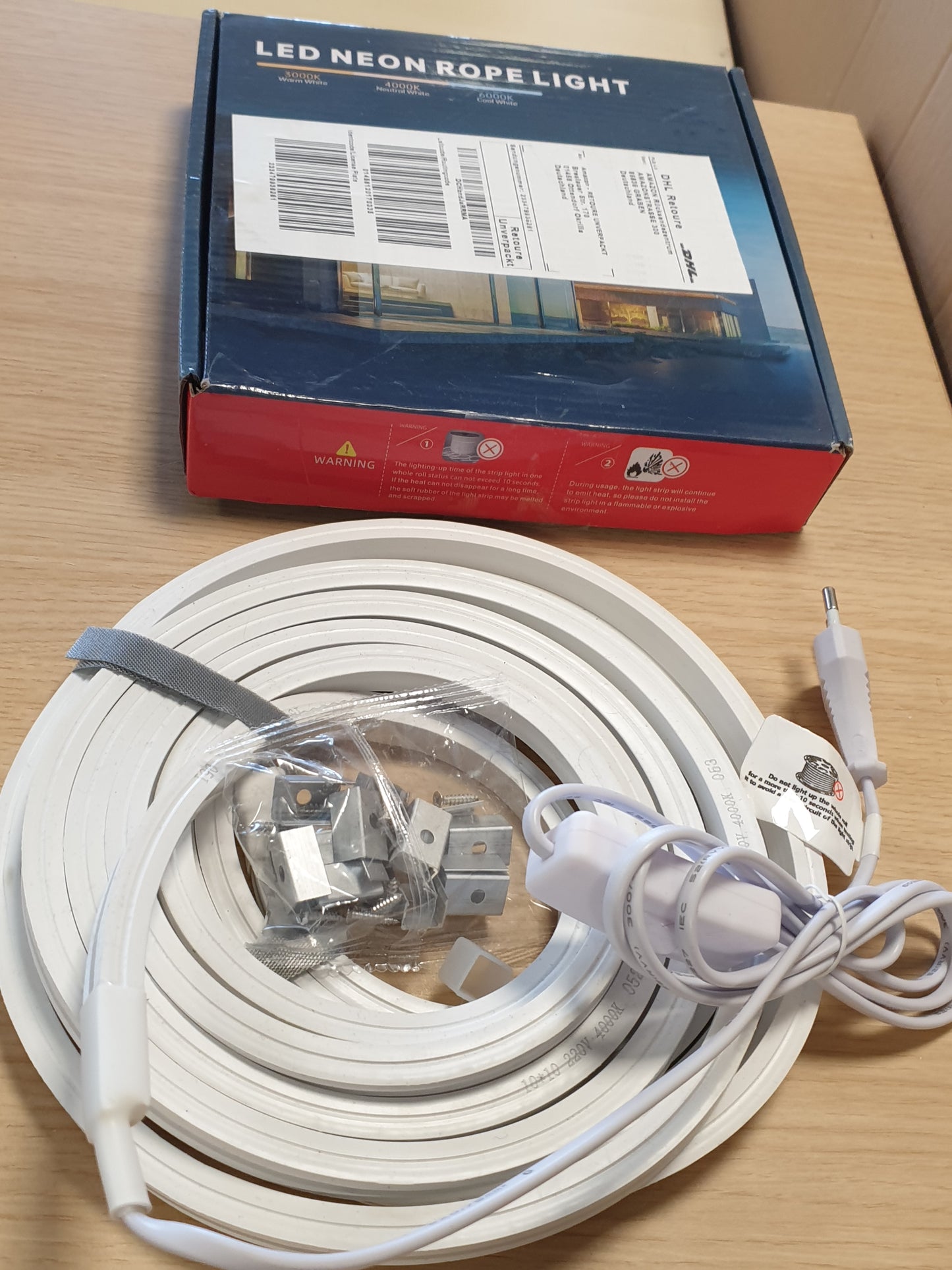 255663 - SUCIKORIO Shirit LED Neon 5m, Silikon, IP65, i bardhë natyral, 4000K, 10mm, 230V