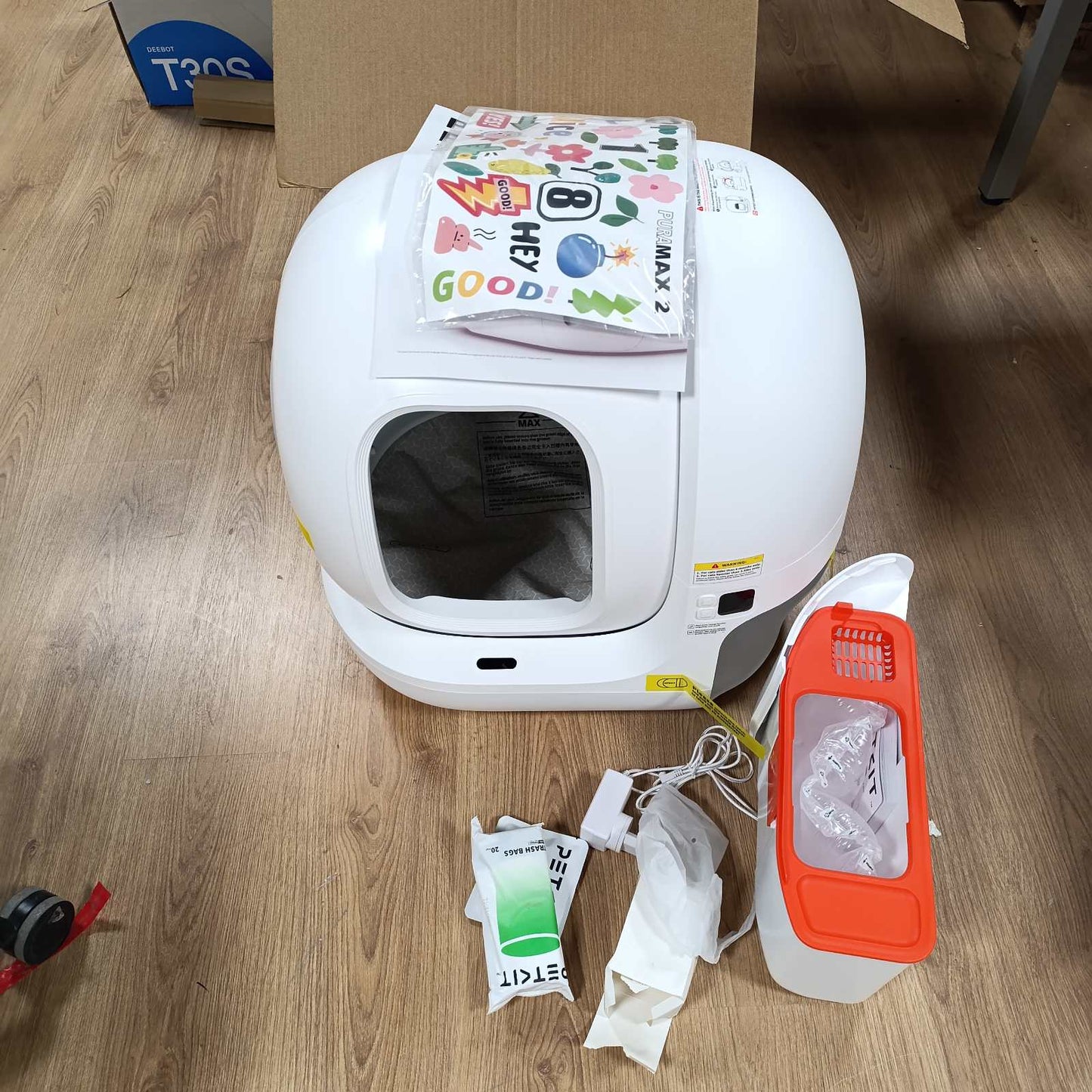 213015 - PETKIT Kuti vetëpastruese për mbeturina për mace, Kapacitet 76L, Kontroll me aplikacion