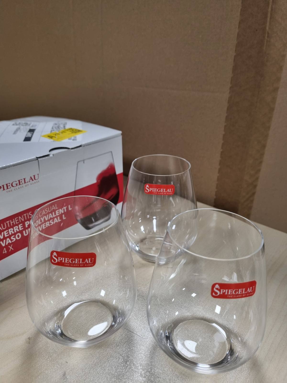 214003 - SPIEGELAU & NACHTMANN Gota vere dhe karafe dekantimi, filxhan universal L, set prej 4 copësh