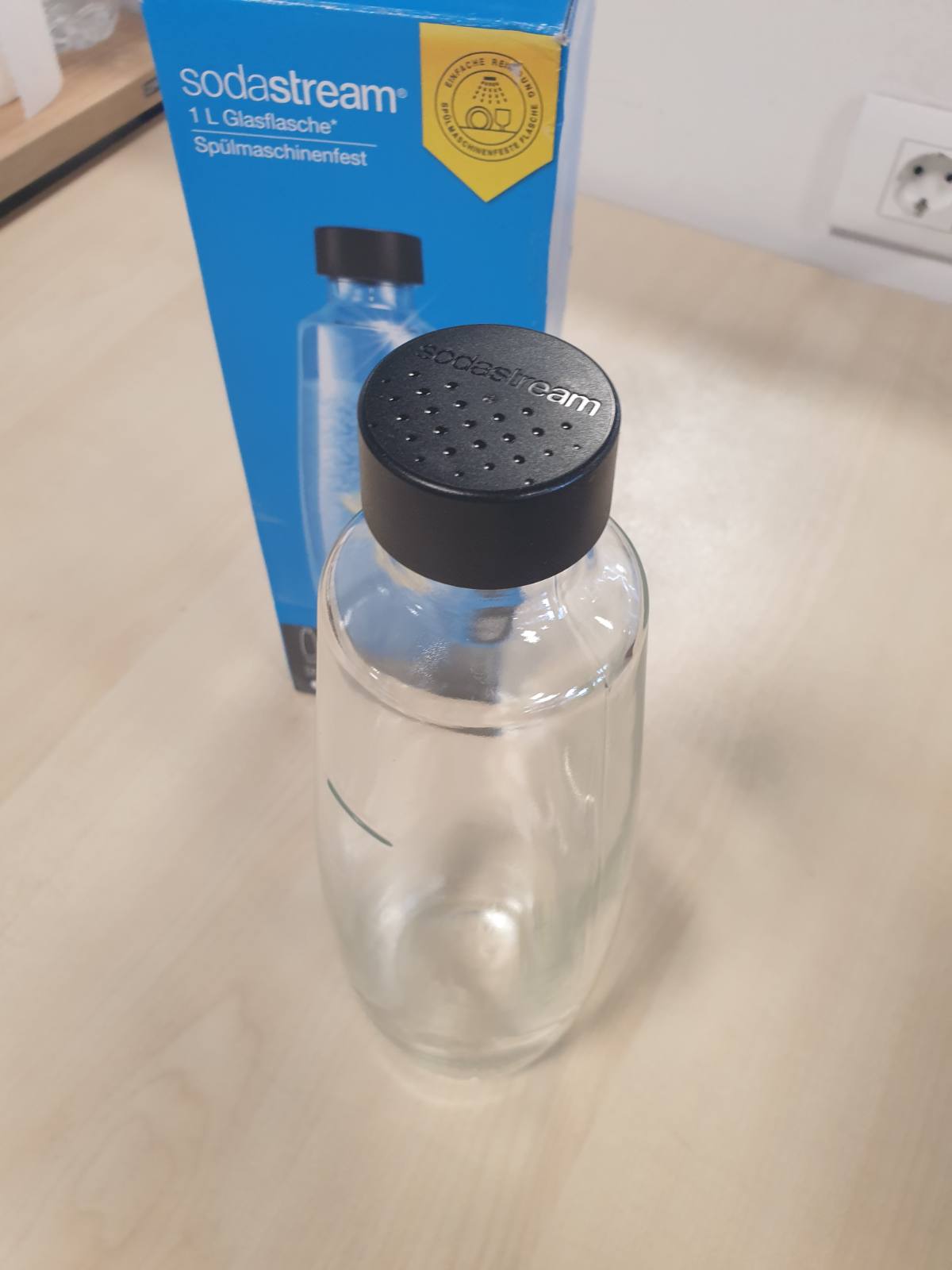 215860 - SODASTREAM Karafë qelqi për pajisje DUO për ujë të gazuar dhe sodë, i sigurt për lavastovilje.