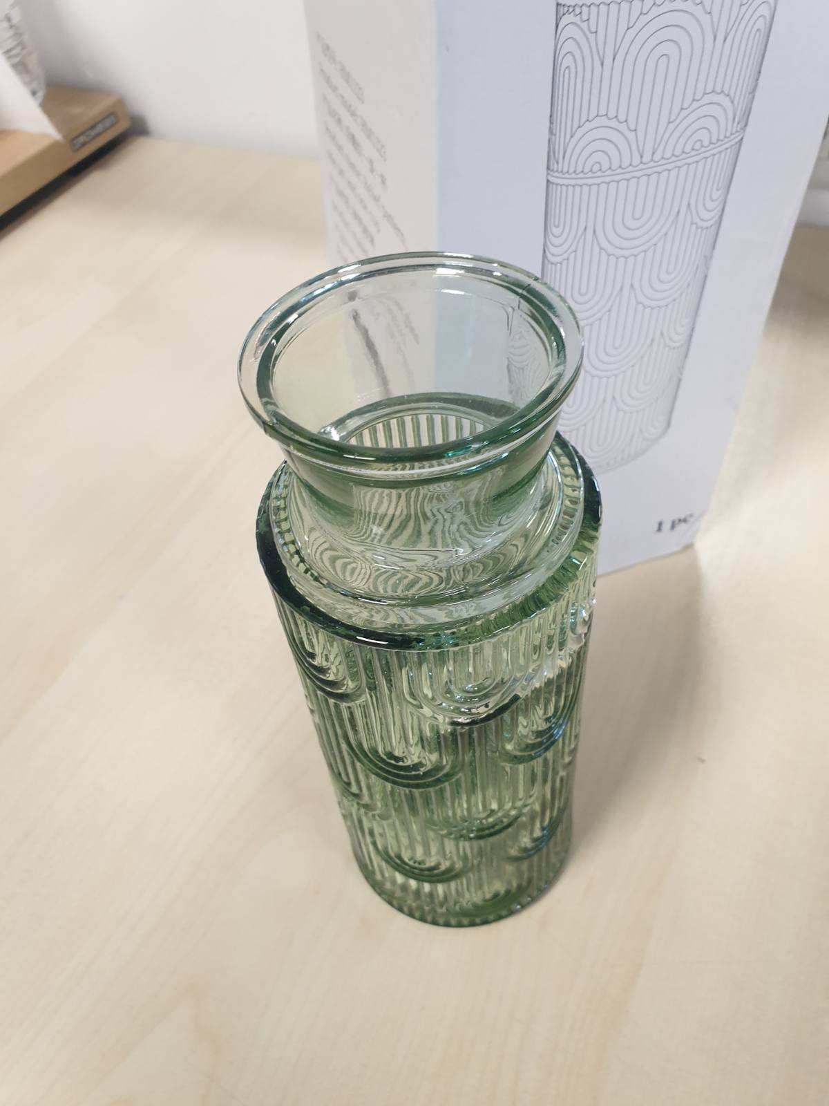 219068 - Set me enë uji dhe gotë për në shtrat, dozator uji për shpëlarje goje për banjo, Shishe qelqi 21.6 oz me kapak 6 oz