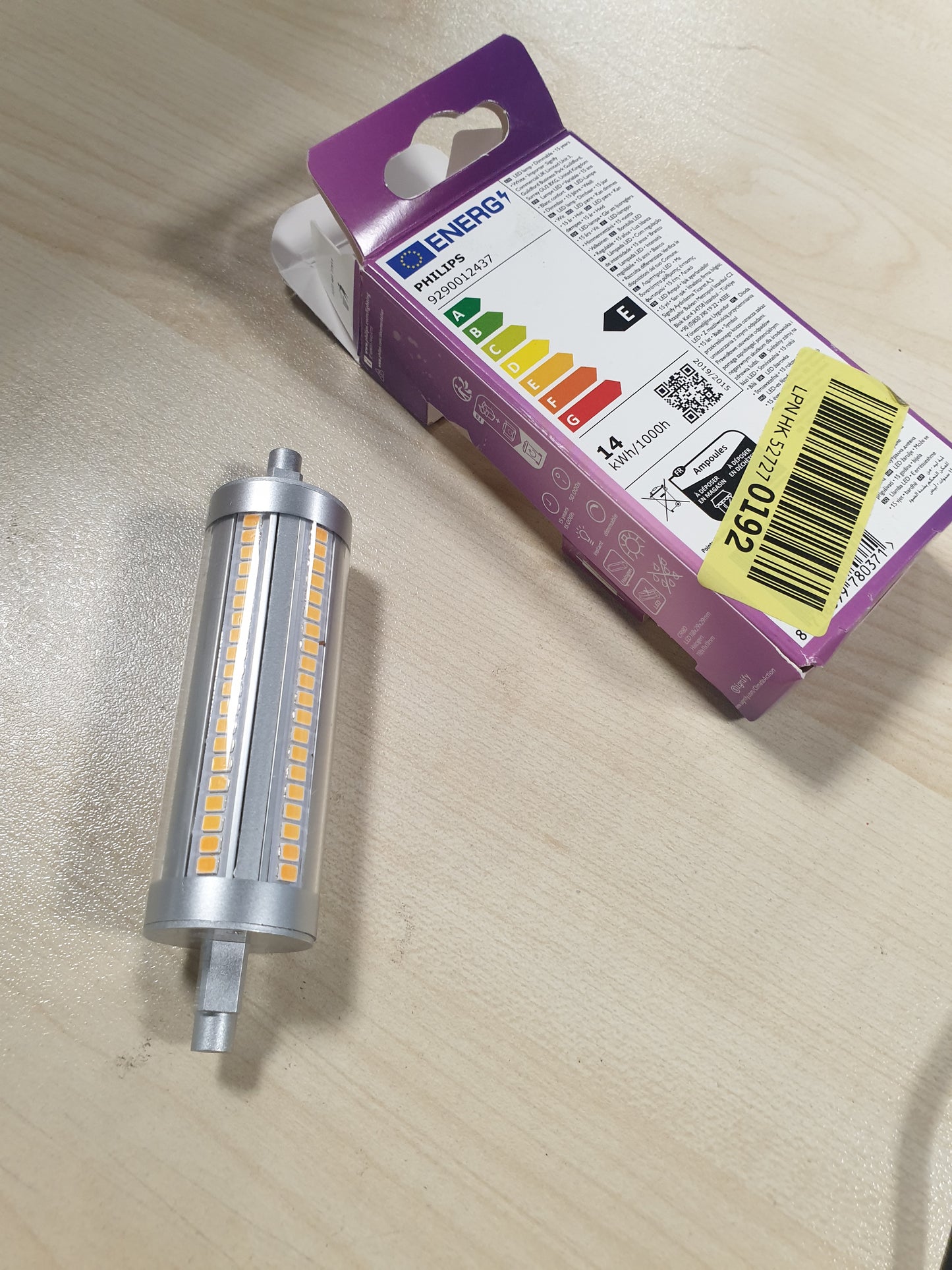219174 - PHILIPS Llambë LED, dritë e bardhë neutrale, 100 W, R7S, 118 mm, efikase energjie, me errësim, llambë tubulare me prizë