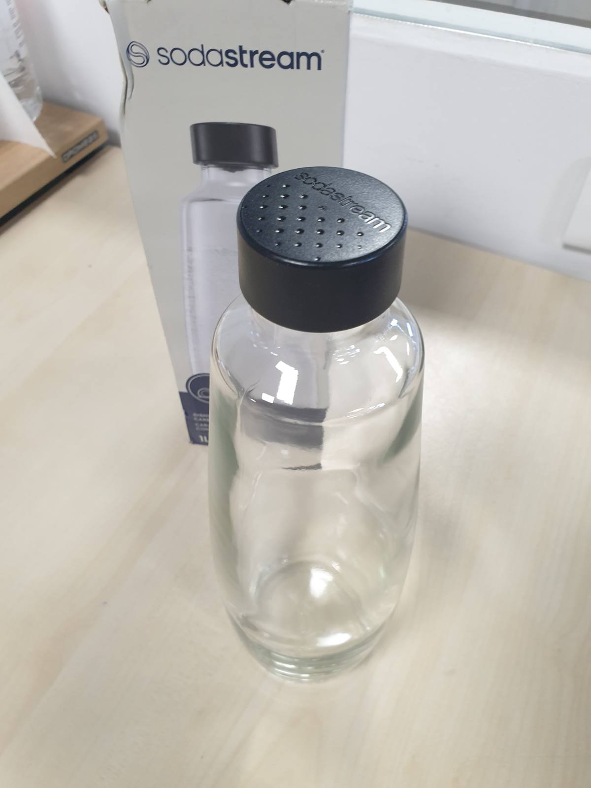 220082 - SODASTREAM Karafë qelqi për pajisje DUO për ujë të gazuar dhe sodë, I sigurt për lavastovilje, Transparent