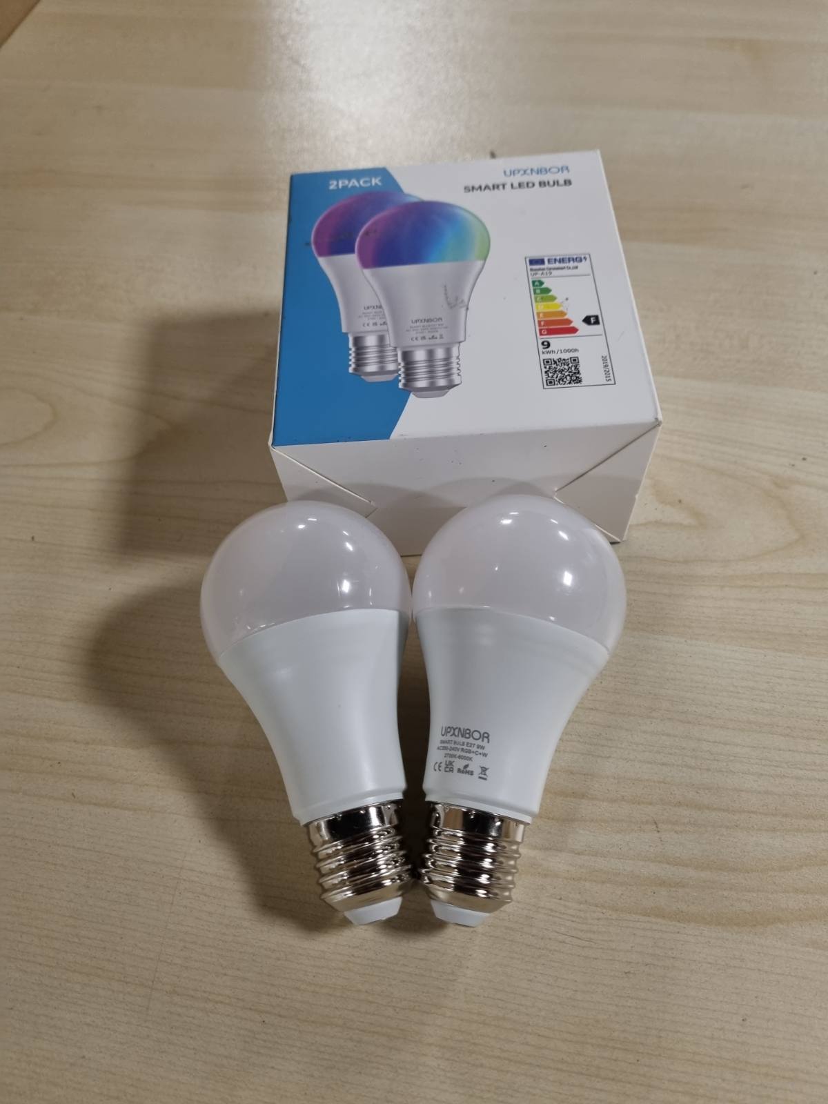 224298 - LLAMBË INTELIGJENTE UPXNBOR E27, LED WIFI RGBWW 850LM, PAKO ME 2