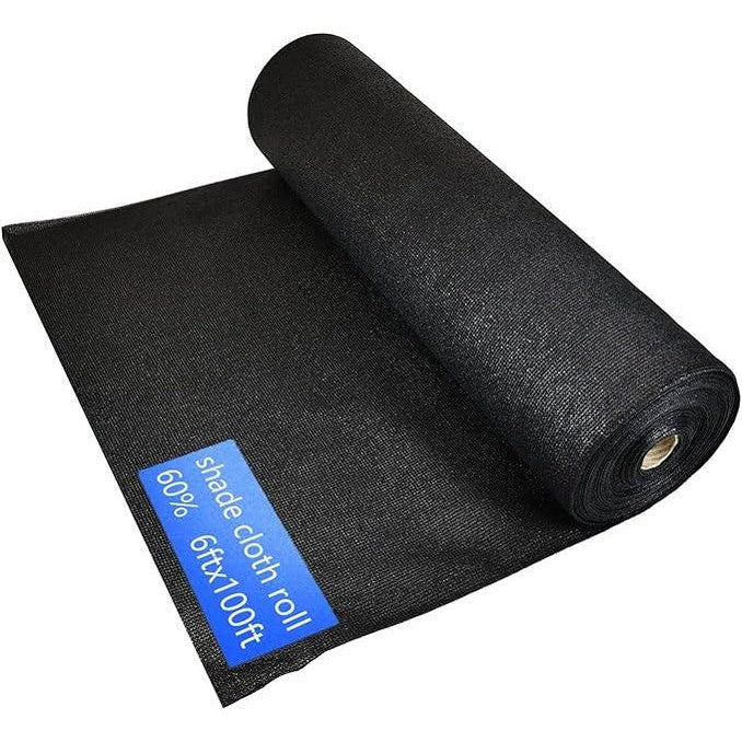 244678 - Rrotull pëlhure hijezuese 60% 6ft x 100ft - Rrotull pëlhure hijezuese HDPE për diell, rrjetë hijezuese e prerë me bllokim UV për kopsht, serë, verandë, pergolë - Rrjetë hijezuese e zezë për mbrojtje nga dielli për ambiente të jashtme