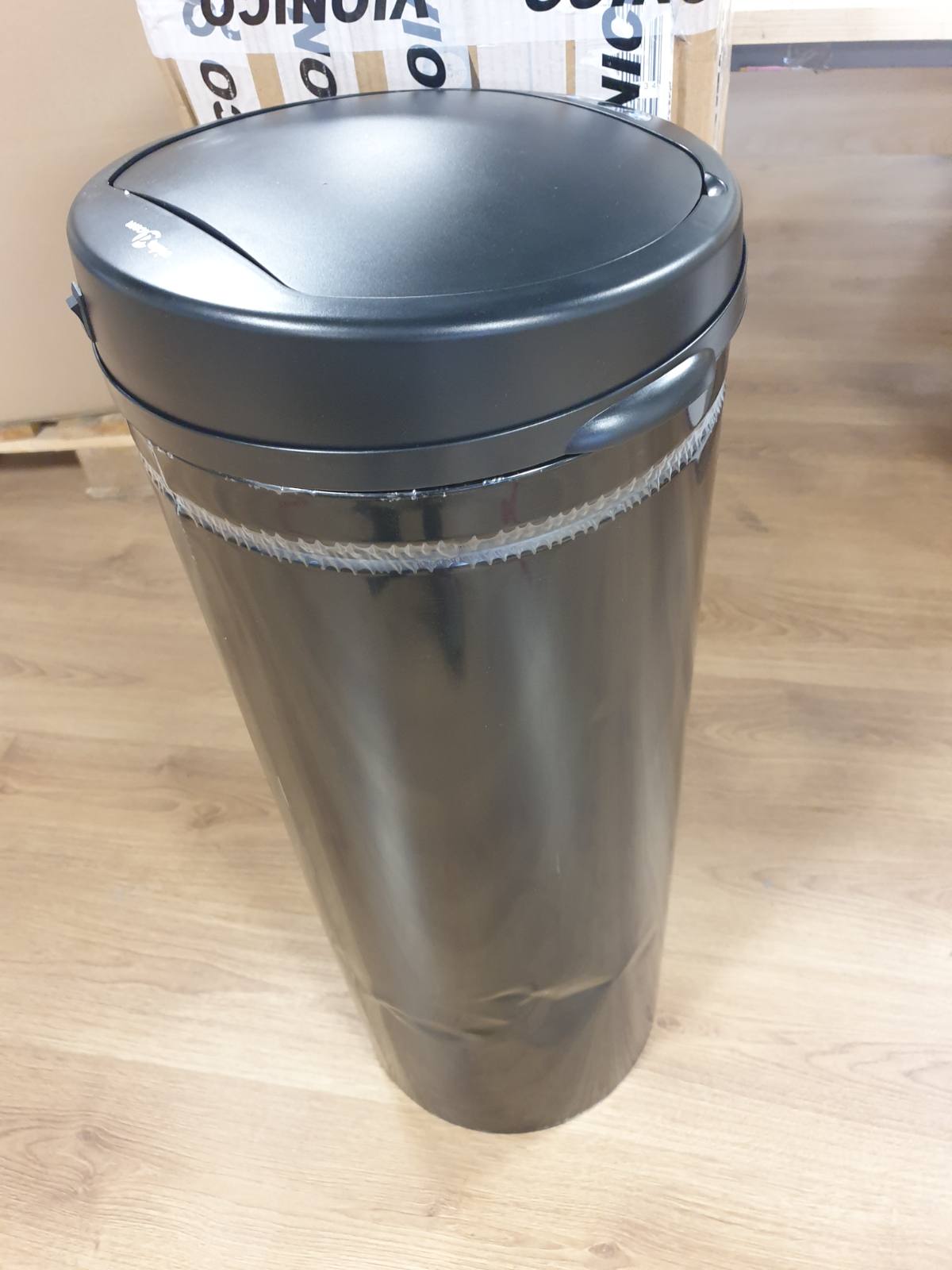 265145 - VIDA XL Kosh Plehrash Automatik me Sensor 50 L Çelik Karboni i Zi
