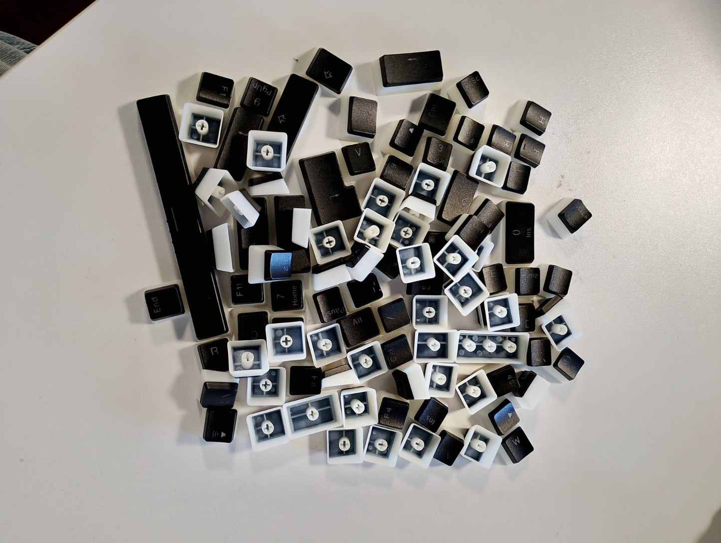 266550 - STEELSERIES PrismCaps – Set tastierash me dy kapëse me pamje "pudding" – I pajtueshëm me të gjitha tastierat mekanike të zakonshme – Trungu MX – E zezë