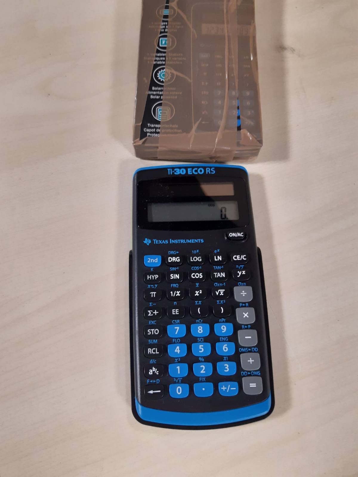 266951 - TEXAS INSTRUMENTS TI-30 ECO RS KALKULATOR SHKOLLOR, TEKNIK-SHKENCOR (EKRAN ME NJË RRESHT 10-SHIFROR, ME ENERGJI DIELLORE) I ZI