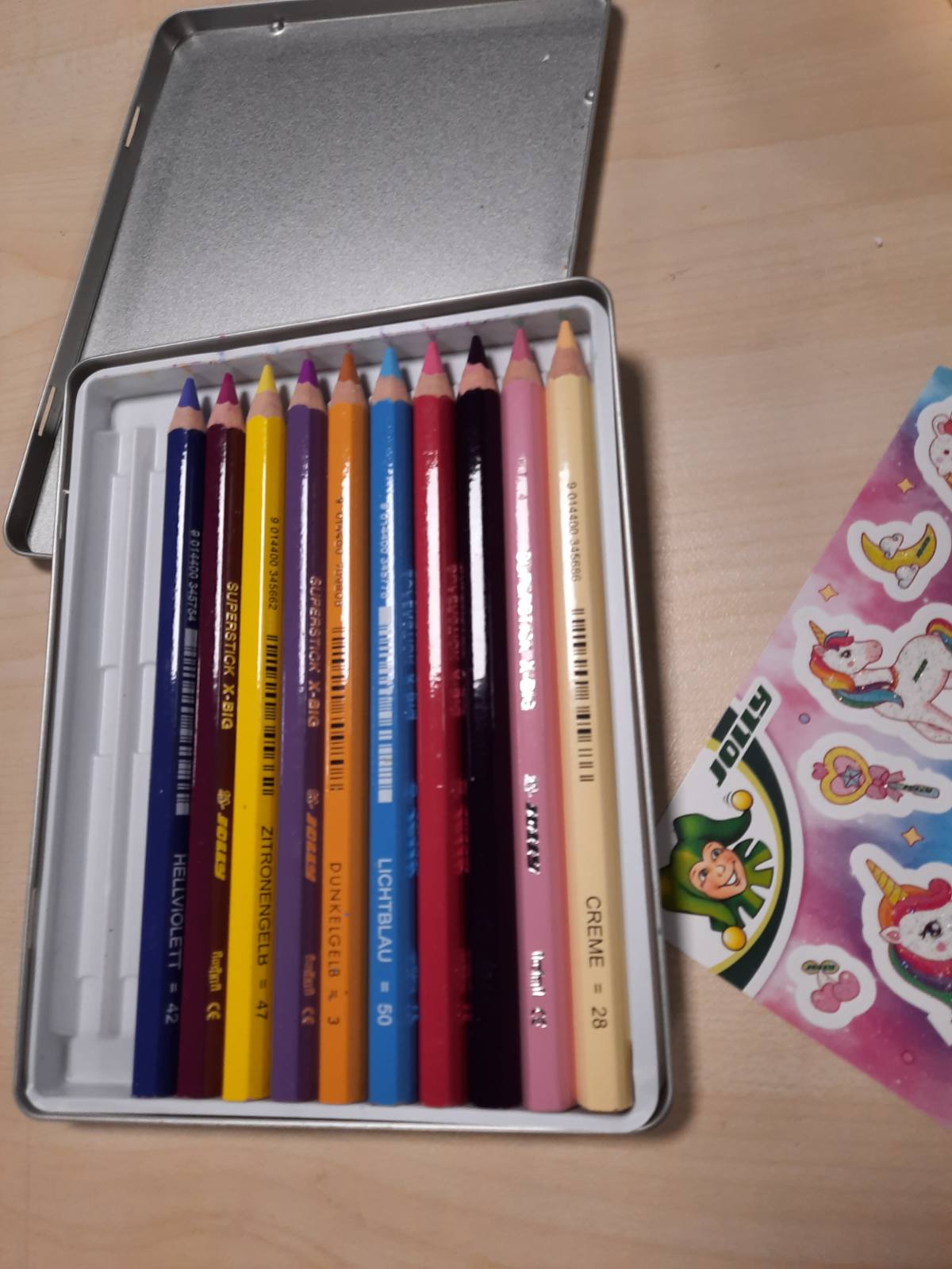 267020 - JOLLY Ngjyra karameli X-BIG, 12 ngjyra, ekstra të trasha, rezistente ndaj thyerjes, majë 6.4 mm, set për artistë fillestarë