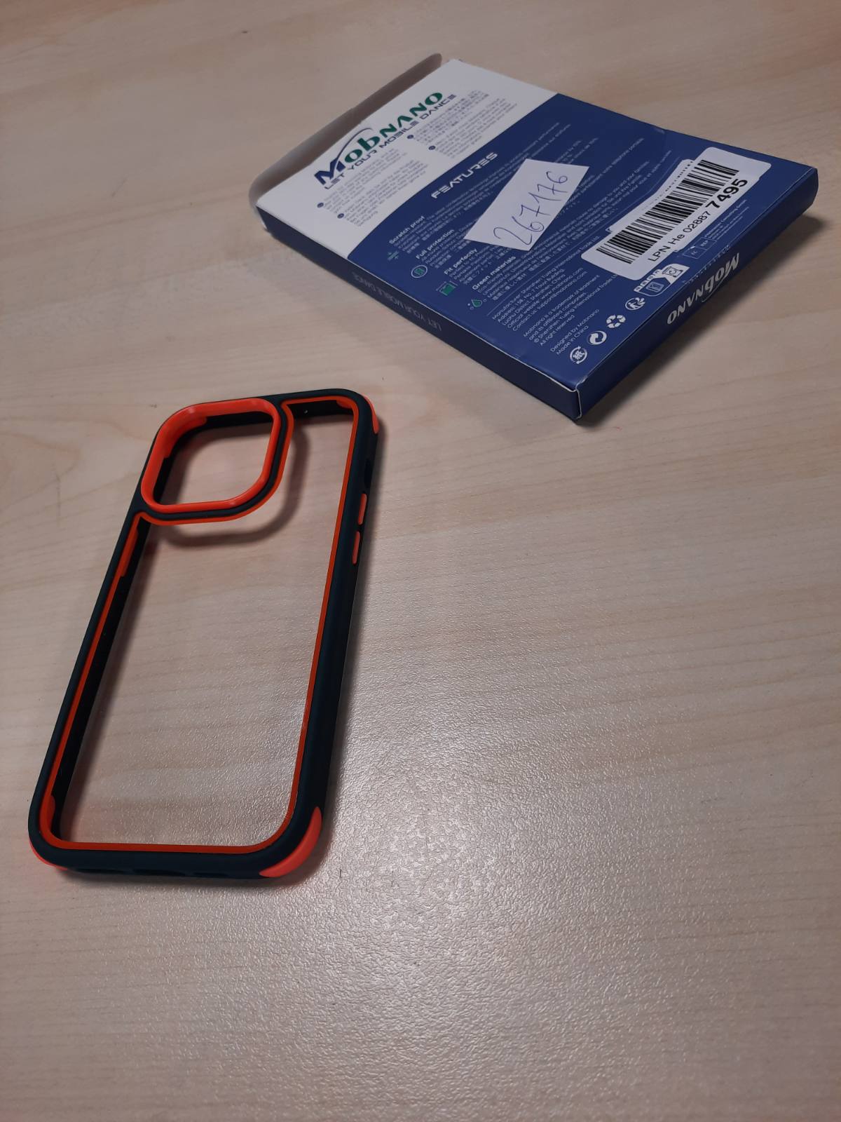 267176 - MobNano Mbrojtëse e pajtueshme me iPhone 14 Pro, rezistente ndaj goditjeve 360 gradë, kundër gërvishtjeve, mbrojtëse prej silikoni transparent PC/TPU për iPhone 14 Pro - Jeshile/Portokalli