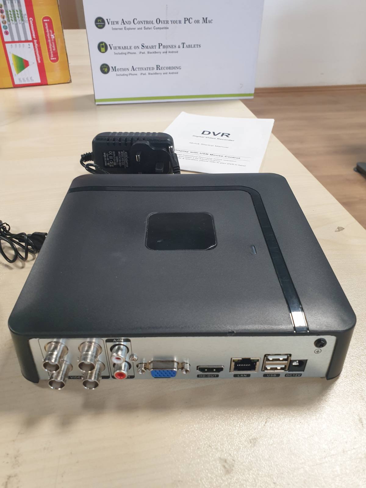 267859 - TOWODE Regjistrues DVR CCTV 4-KANALËSH me HDD 500G, mbikëqyrje shtëpiake hibride 6-në-1, detektim njerëzor me AI, aplikacion celular dhe telekomandë PC