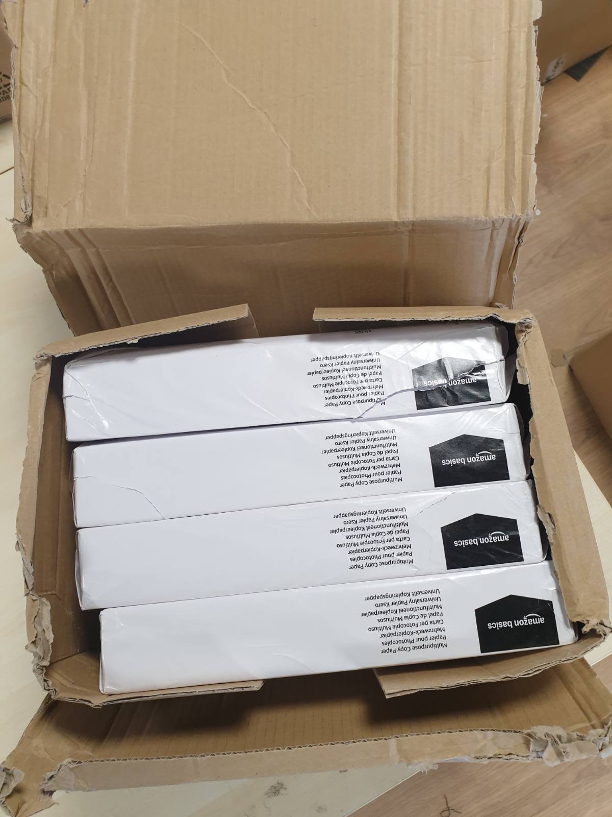 268453 - AMAZON BASICS Letër printeri, DIN A4, 80 g/m², 2500 fletë, 5 pako me 500, e bardhë