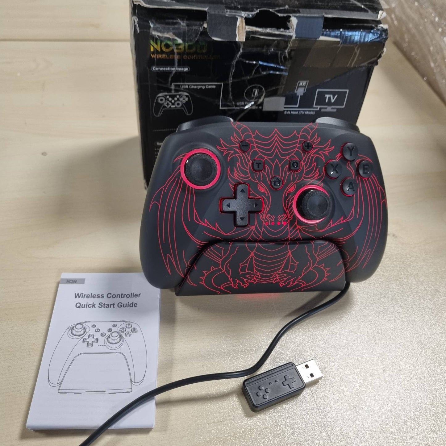 268482 - COGUYTECH Kontrollues për PC me Stacion Karikimi, i pajtueshëm me Windows/Switch/Android/iOS, Gamepad Bluetooth, Joystick me Shkelësa Hall