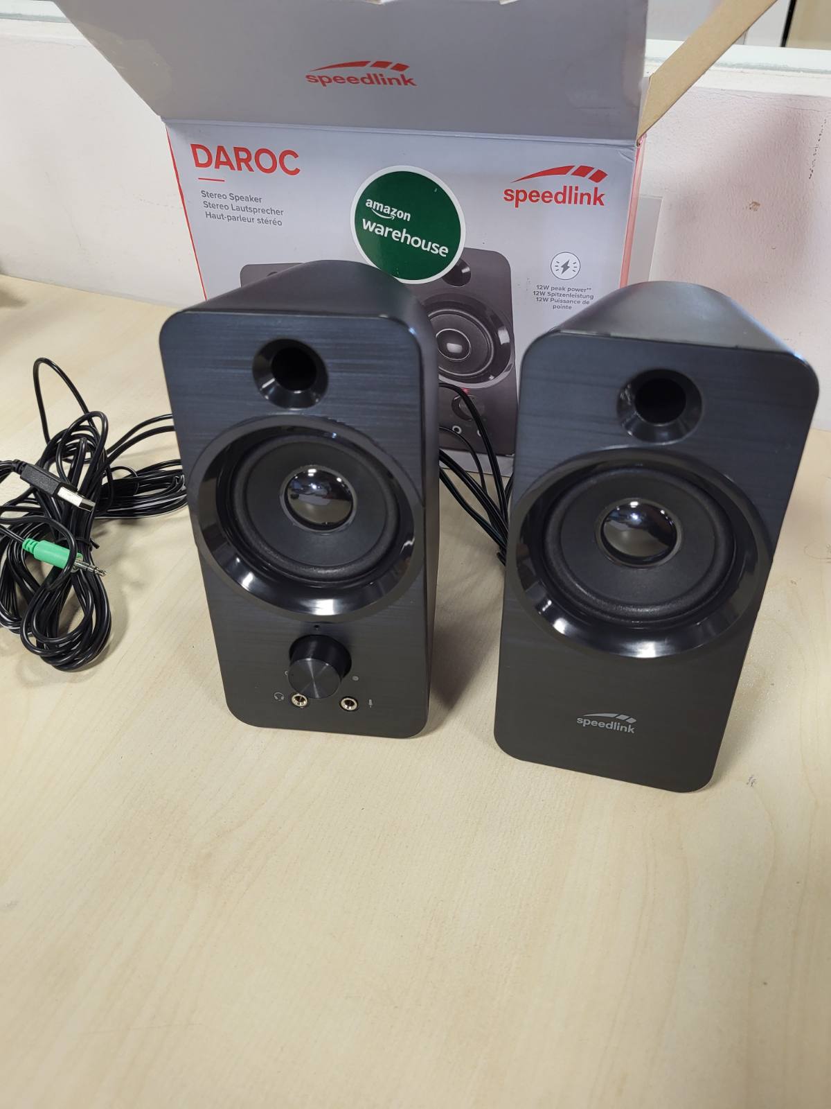 268687 - SPEEDLINK DAROC ALTOPARLANTË STEREO PËR PC ME PRIZË AUX 3.5 MM, 12 VAT, TË FURNIZUAR ME ENERGJI USB, TË VEGJËL, AKTIVË, PËR DESKTOP, NOTEBOOK, LAPTOP, TË ZINJ