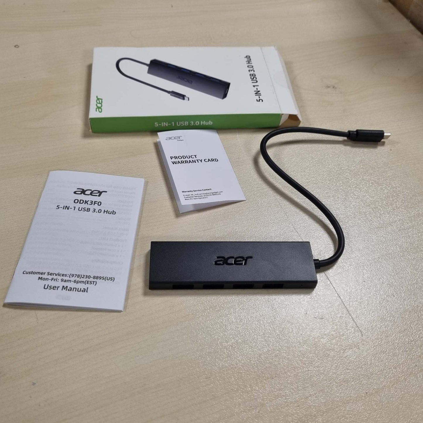 269044 - ACER - Hub USB C me 4 Porta USB 3.0, Zgjerues për iPhone 15 Plus ProMax, 21 cm