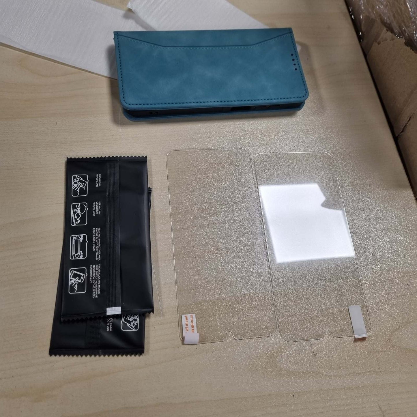 269314 - DEISYZY Mbrojtëse Lëkure për Samsung Galaxy A17 5G, me 2 mbrojtëse ekrani, vend për kartë, rezistente ndaj goditjeve, Blu e çelët