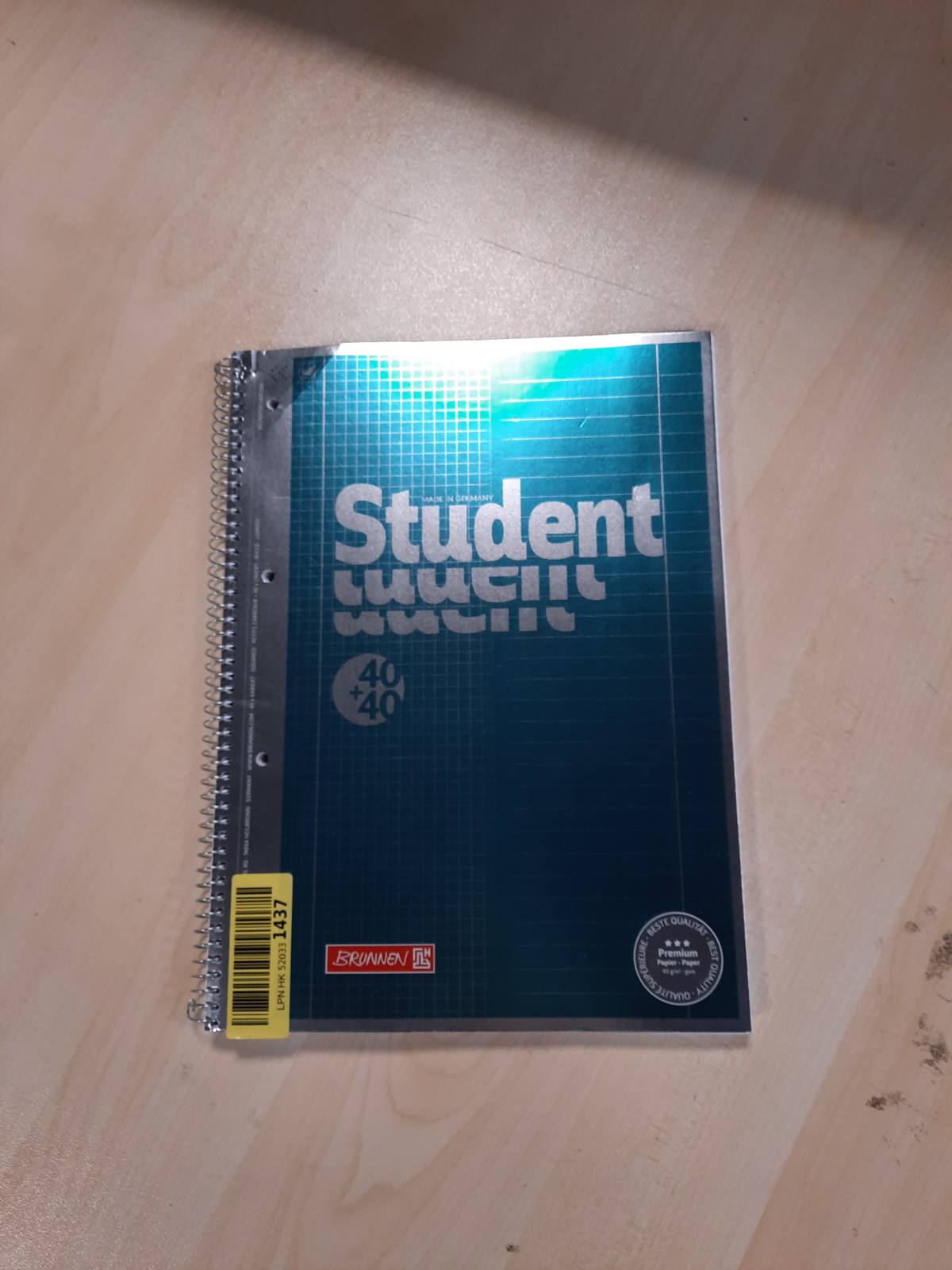 269651 - BRUNNEN Collegeblock Premium Student 'DUO', A4, me katrorë/vijëzim, 80 fletë, benzinë