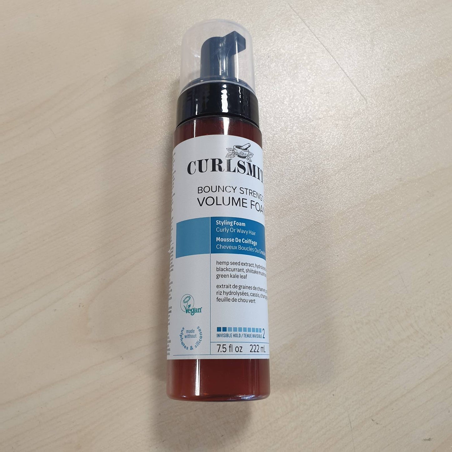 271536 - CURLSMITH Shkumë voluminoze dhe elastike për flokë kaçurrela, 222 ml