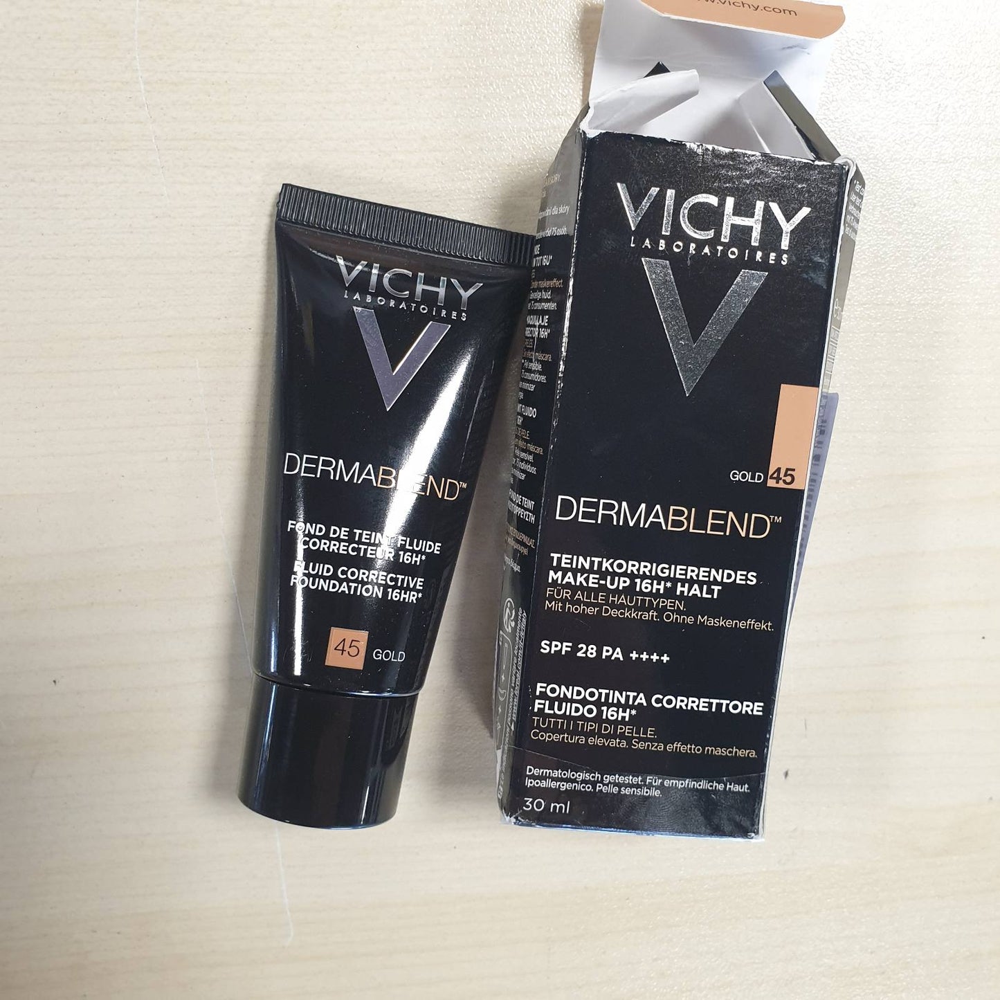 271686 - VICHY Fondatinë Korrektuese Dermablend Fluid, Mbulim i Lartë, Mbajtje 16 Orë, Nuanca: 45, 30 ml
