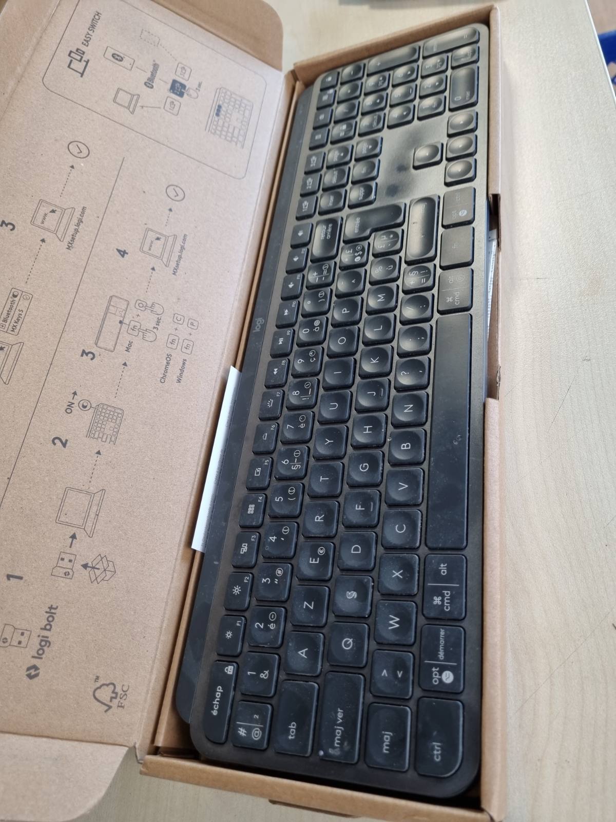 272793 - LOGITECH MX KEYS Tastiera, frëngjisht AZERTY