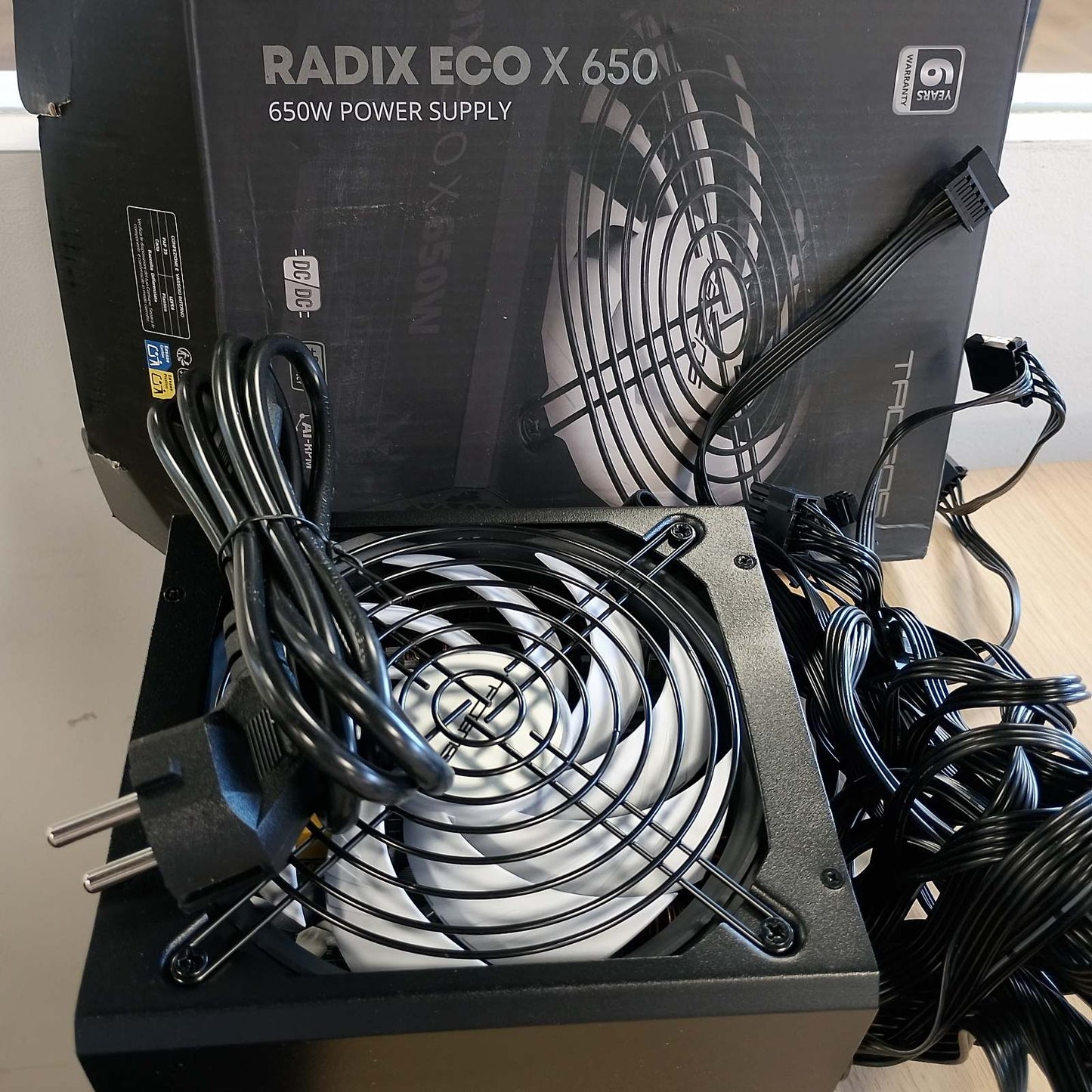 273280 - Tacens Radix ECO X 650, Furnizim me energji PC ATX, 650W, teknologji AI-RPM, efikasitet 87%, e zezë, 1RECOX650