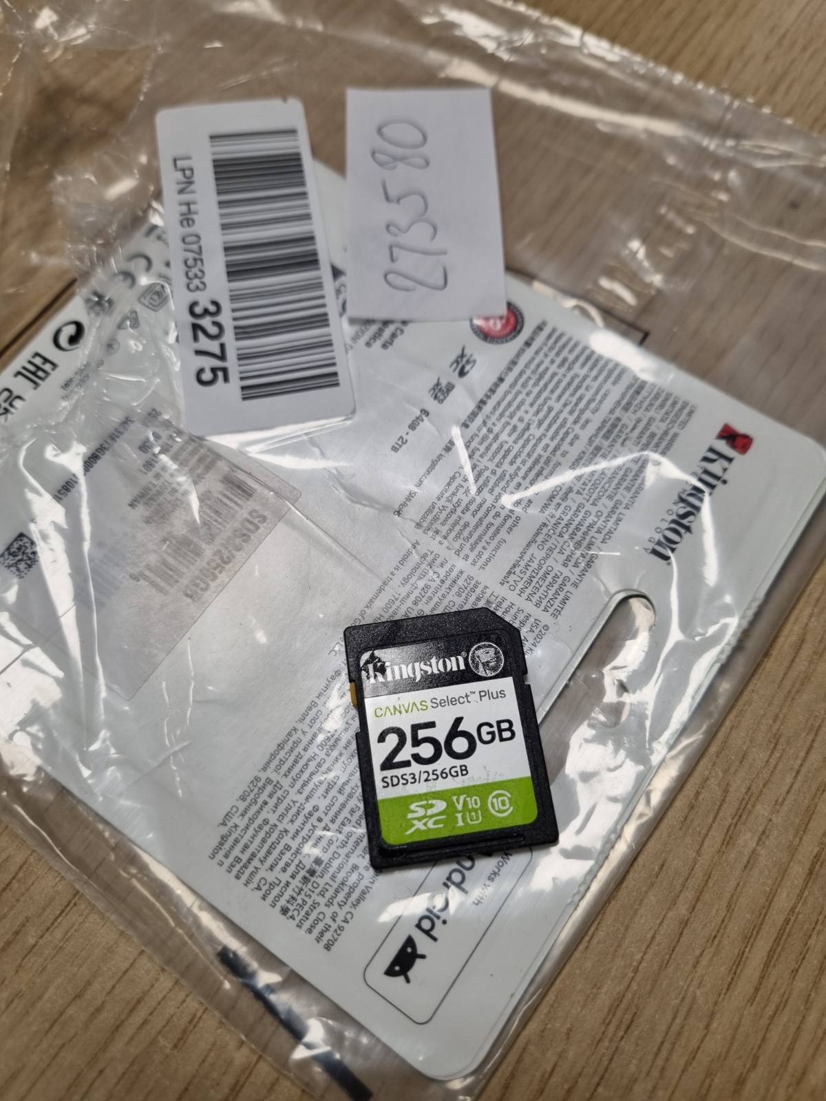 273580 - KINGSTON Kartë memorieje Canvas Select Plus SD 256GB SDXC Gen3 150MB/s C10 UHS-I U1 V10 - SDS3/256GB
