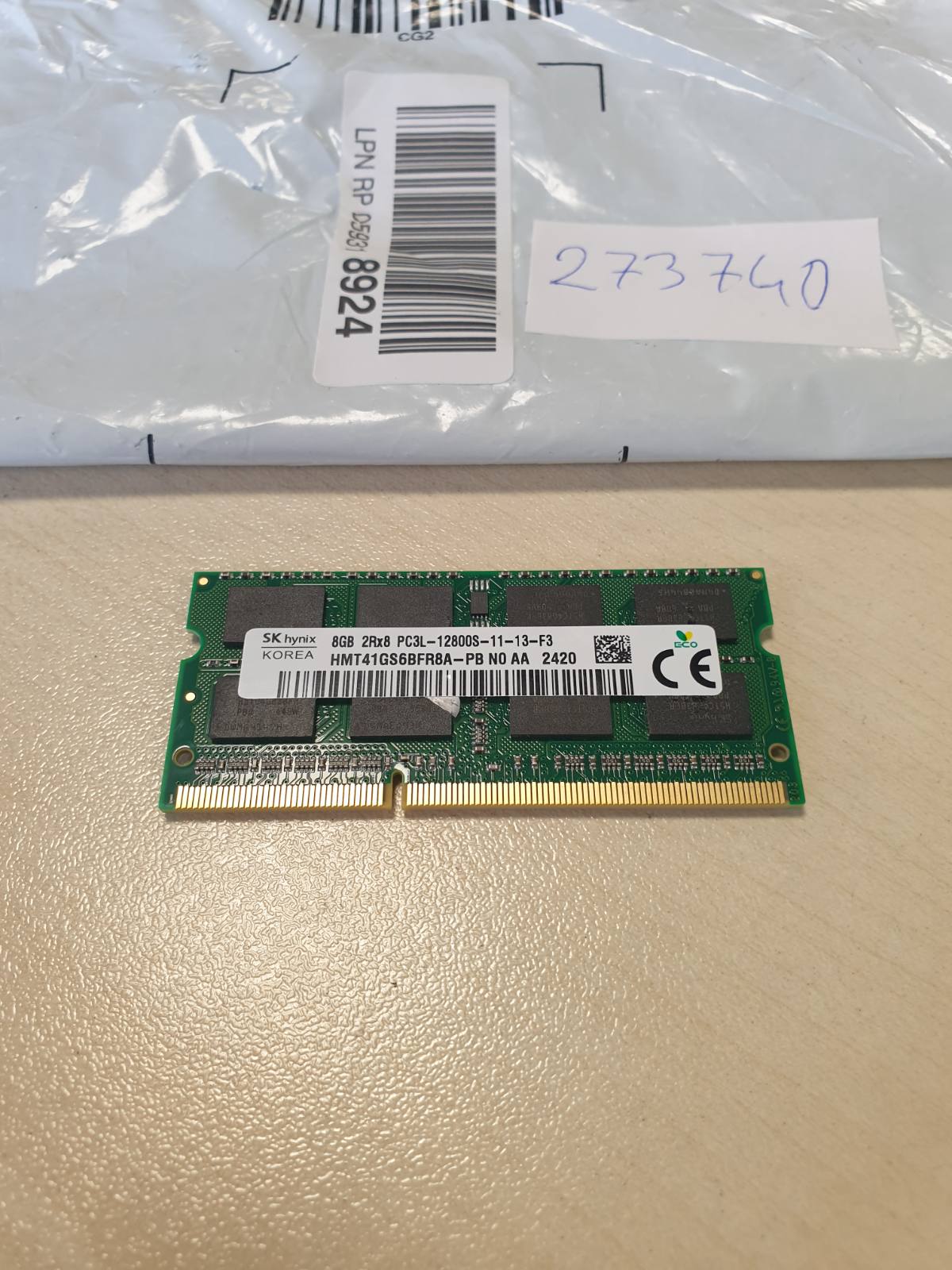 273740 - OEM SK HYNIX 8GB 2Rx8 PC3L-12800S Memorie RAM HMT41GS6AFR8A-PB