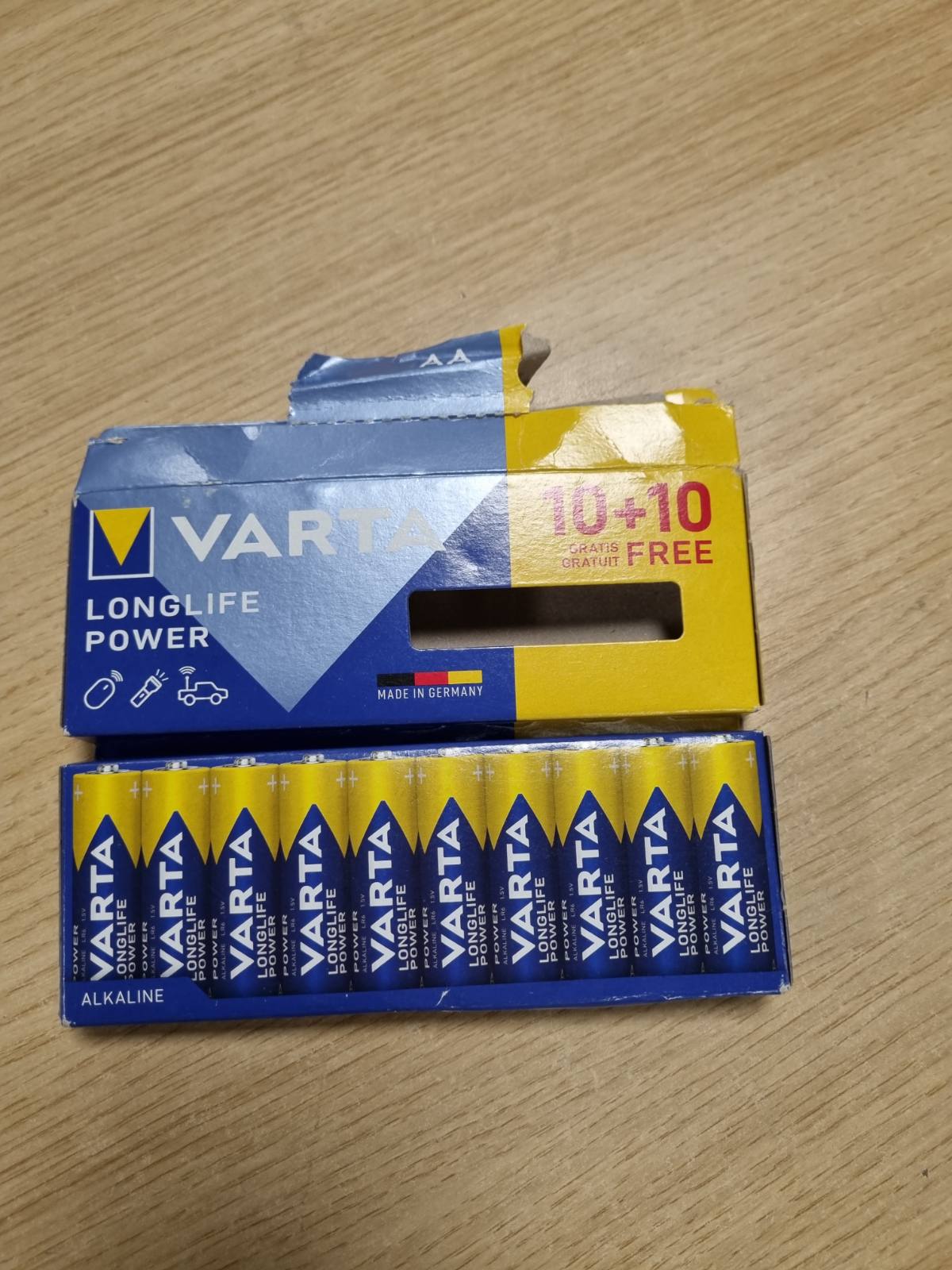 274182 - VARTA Bateri AA, 20 copë (10+10), Longlife Power, alkaline Mignon LR6 me 1.5 V, për pajisje me konsum të lartë energjie