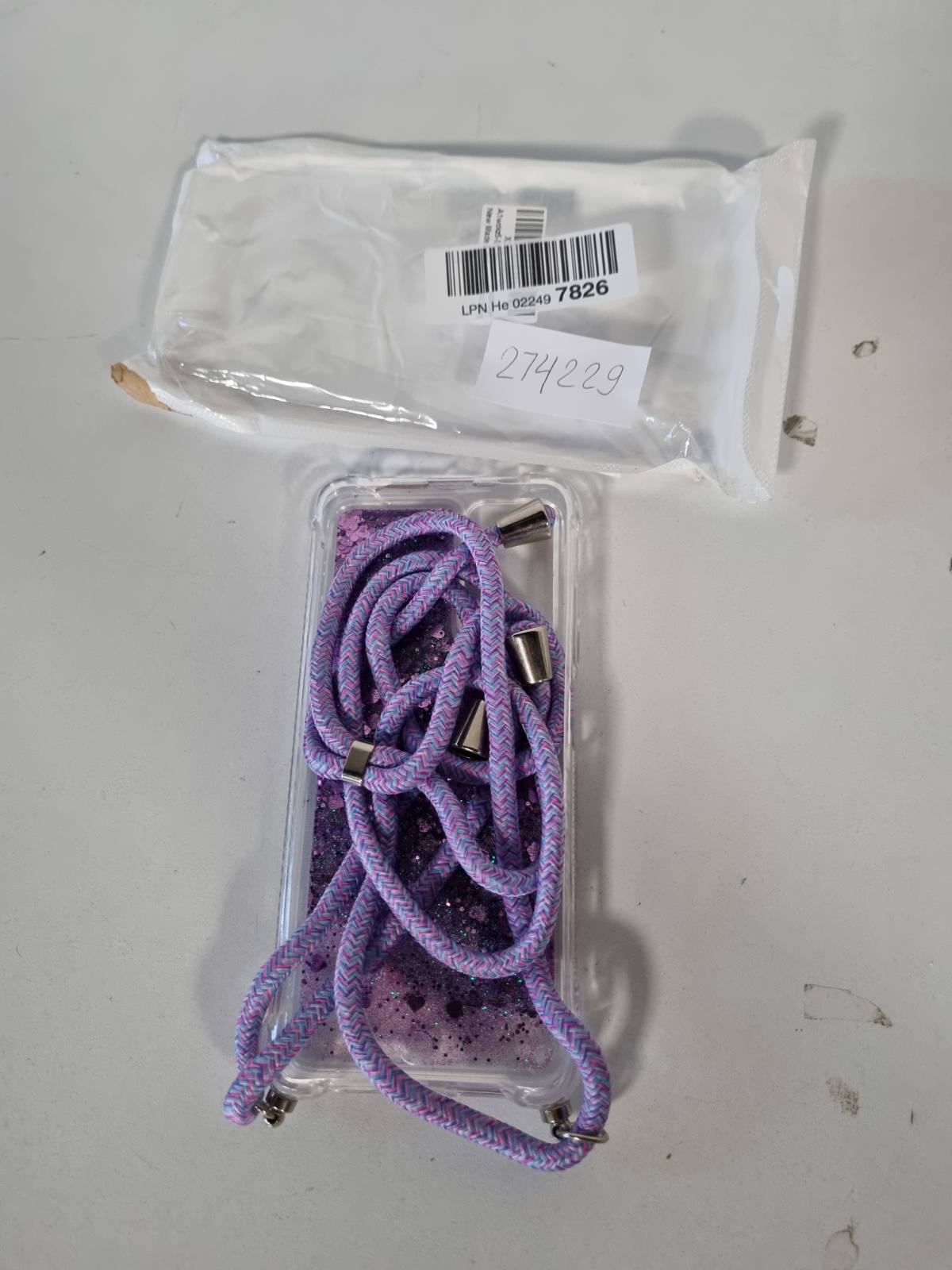 274229 - VAUKI Mbrojtëse telefoni me rrip për Xiaomi Redmi Note 11/Note 11S, silikoni transparent, dizajn varëse me rërë të lëvizshme, vjollcë