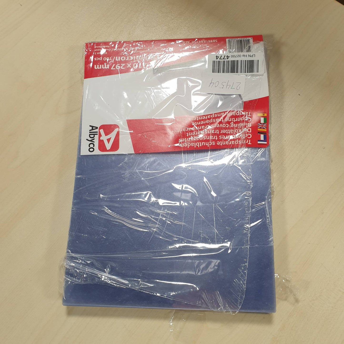 274504 - ALBYCO Mbulesa transparente me shkëlqim, trashësi 0.18 mm/180 mikronë, madhësia A4, 210 x 297 mm, e bërë prej PVC-je