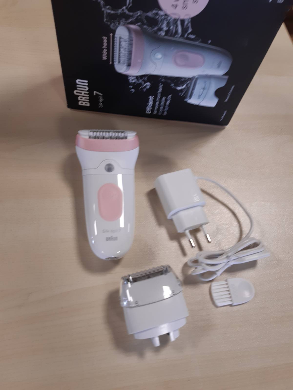 274895 - BRAUN Silk-épil 7, Depilator Elektrik për Gra, i papërshkueshëm nga uji, me Kokë Rroje, 7-030, E Bardhë/Flamingo