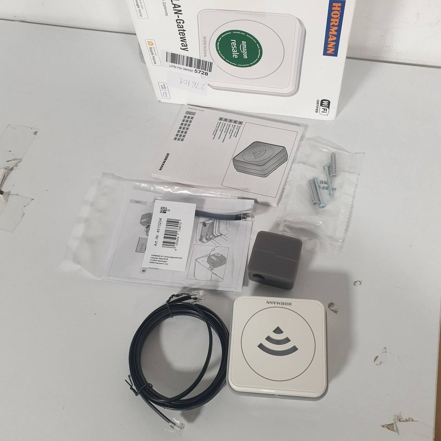 276101 - HÖRMANN Portë hyrëse WLAN me adaptor për dyer garazhi, 24V, e bardhë, 4510910