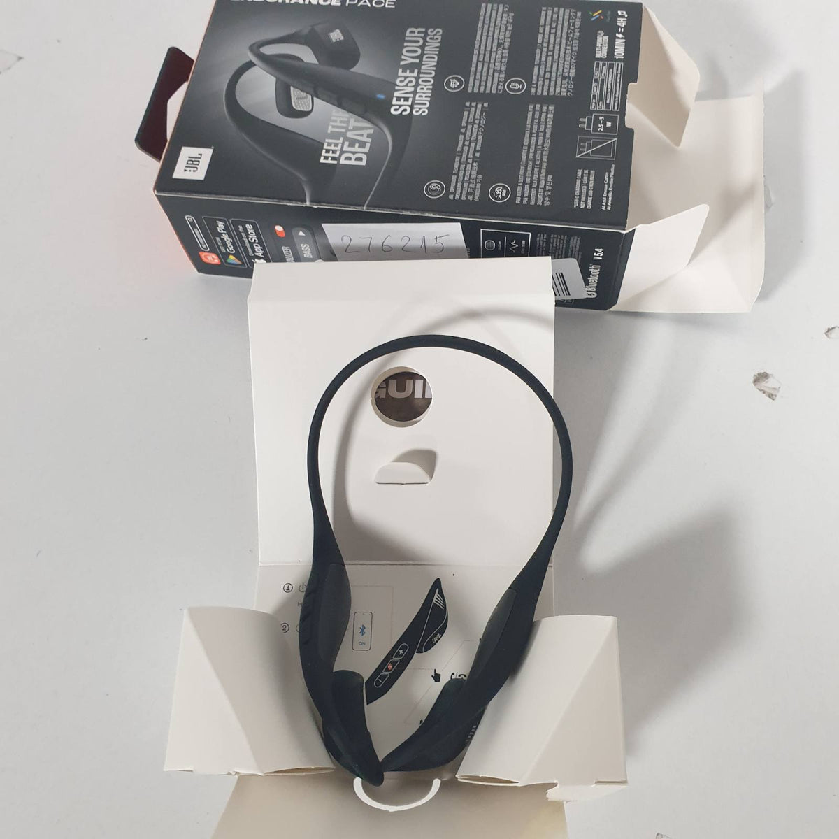 276215 - JBL Kufje JBL Endurance Pace, Bluetooth, 10 orë, IP68, Teknologji JBL OpenSound, të Bardha