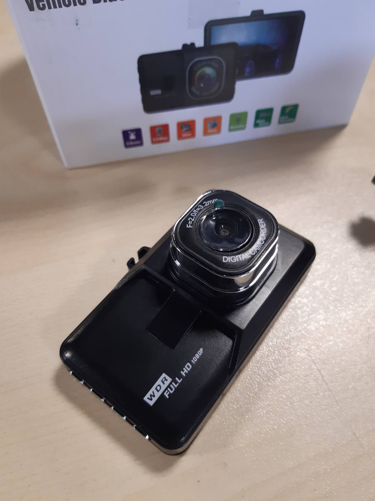 276331 - POYBPCY Kamera e përparme 1080P, Kamerë makine me ekran 3", Shikim nate, WDR, Kënd i gjerë 170°, Sensor G, Regjistrim në lak
