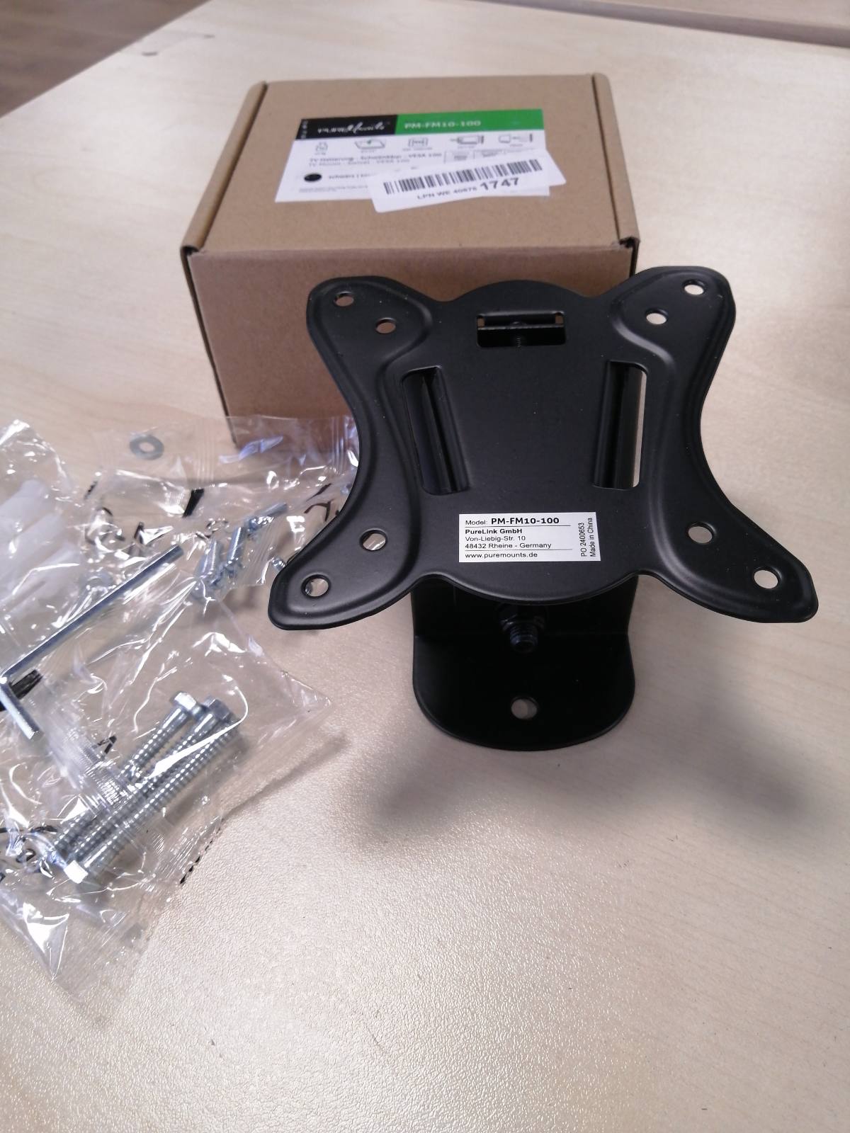 277172 - PUREMOUNTS® Mbështetëse për TV - Rrotulluese - Vesa 100, Distanca nga Muri: 75 mm