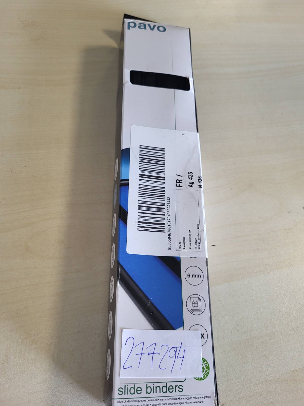 277294 - PAVO - Shirita Lidhës A4 6 mm, Kapaciteti: 20 deri në 40 fletë - të zeza (Pako me 25)
