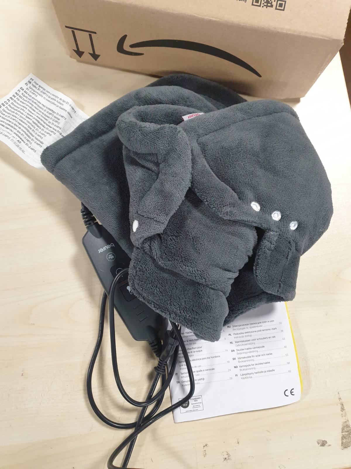 289573 - BEURER Jastëk ngrohës komod HK 66 për shpatulla dhe qafë, jastëk ngrohës elektrik me formë ergonomike, 3 cilësime temperature, fikje automatike