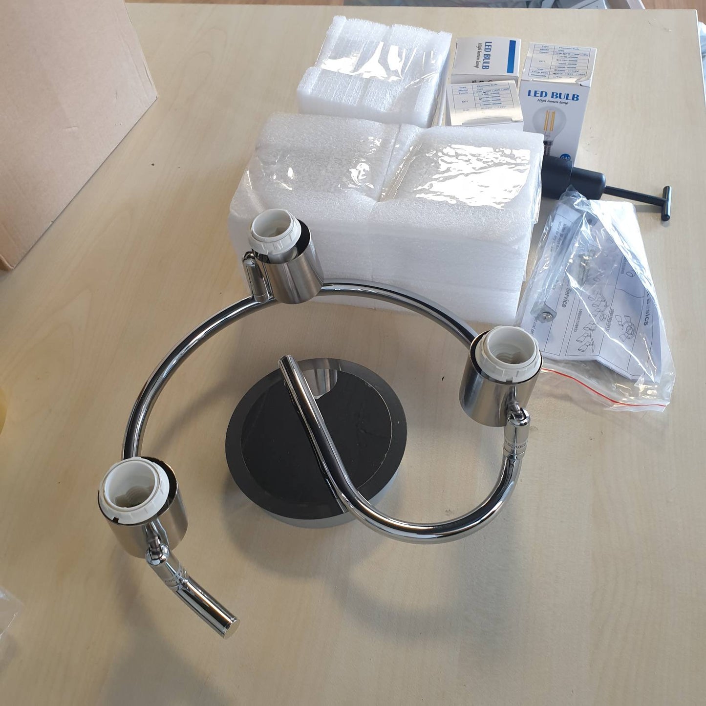 292864 - UNIKCST Ndriçues tavani me 3 drita E14 LED, 3 llamba të bardha të ngrohta 4W 400LM, me rrotullim, për dhomën e ndenjes dhe dhomën e gjumit, me perde xhami
