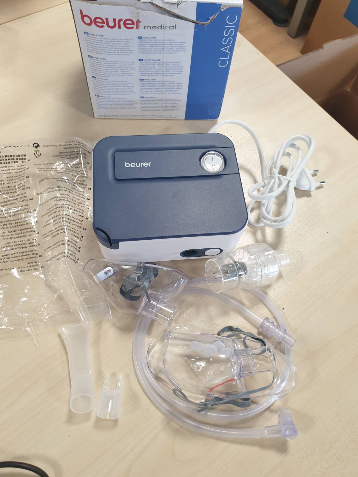 292870 - BEURER Inhalator IH 16, pajisje inhalimi për fëmijë dhe të rritur, për ftohjet dhe sëmundjet respiratore, dizajn kompakt, blu/e bardhë